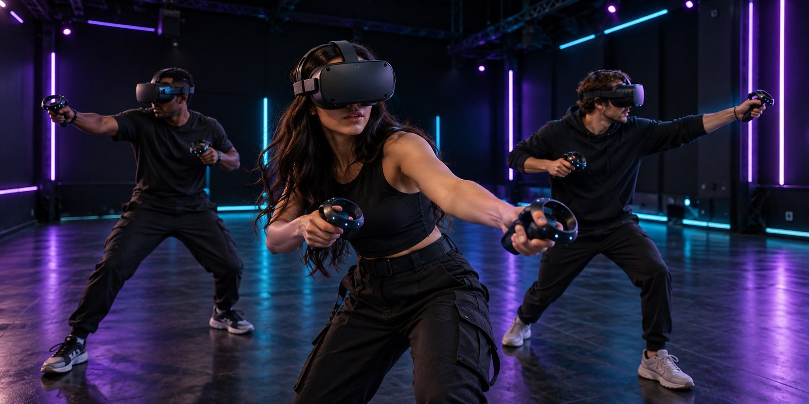 Joueurs en réalité virtuelle dans une arène XTREM360